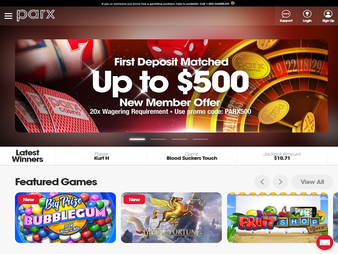 parx casino online slots